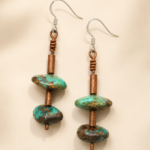 Copper Turquoise Drop Earrings