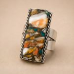 Mosaic Jasper Statement Ring